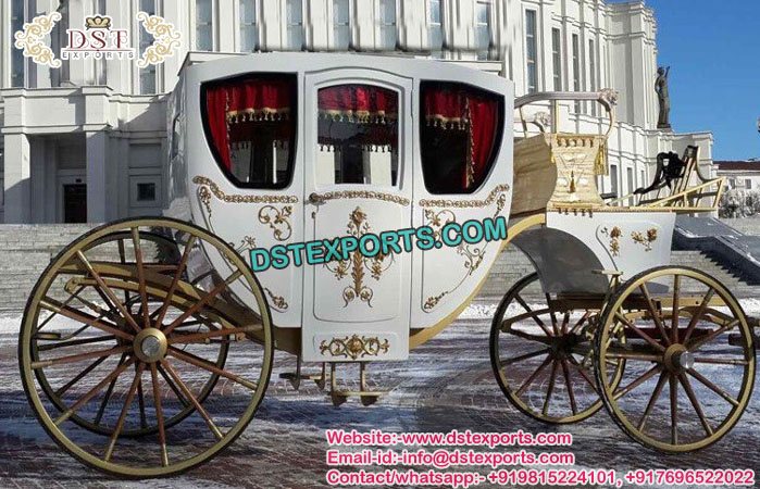 White Covered Horse Drawn Occasions Buggy