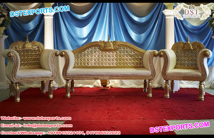 Wedding Wooden Royal King Sofa Set
