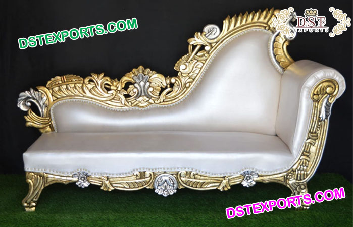 Luxury Wedding Italian White Gold Sofa