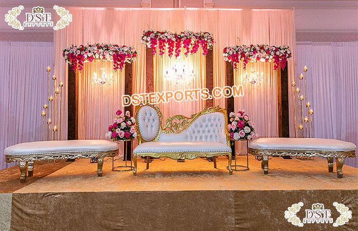 Glamorous Indian Bride and Groom Love Seat