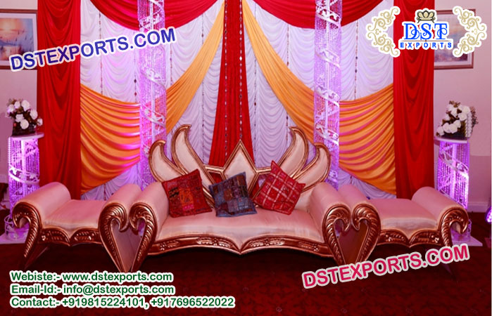 Indian Wedding Lotus Style Sofa Set