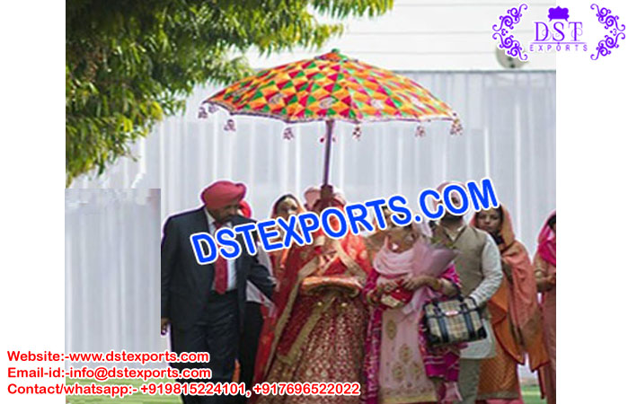 Punjabi Bridal Entry Phulkari Umbrella