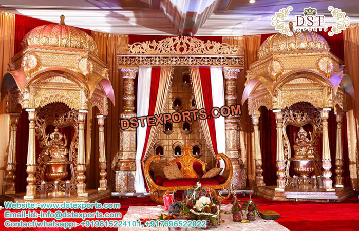 Traditional Mughal Wedding Stage Set