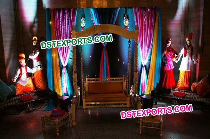 Punjabi Wedding Stage Decoration Swing