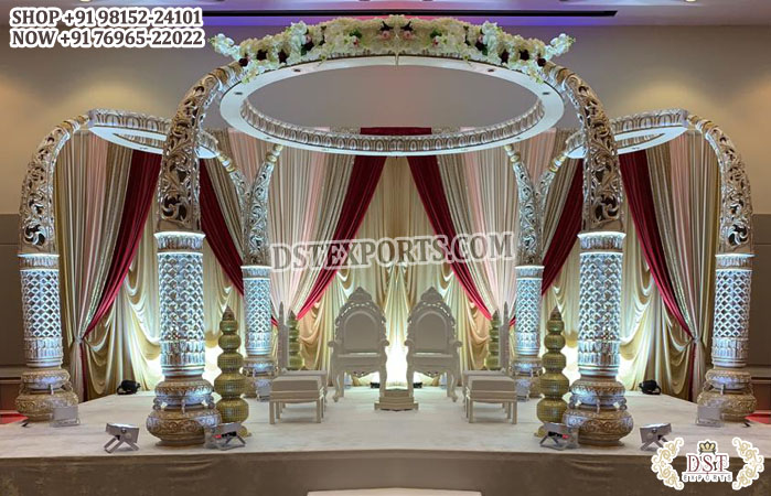 Maharani Wedding Elephant Trunk Pillars Mandap