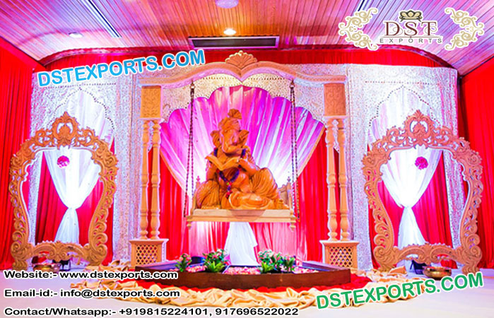 Royal Ganesha Theme Wedding Stage Set