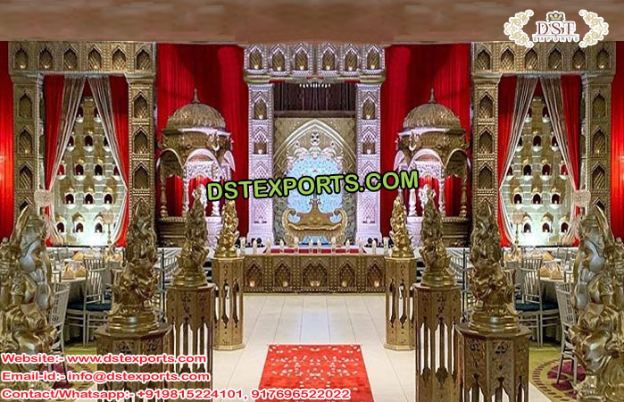 Grand Mughal Wedding Fiber Stage Setup