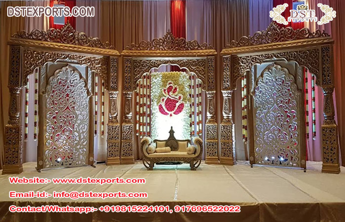 Traditional Stage Decoration for Wedding Reception