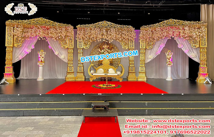 Buy Golden Pillars Open Wedding Stage