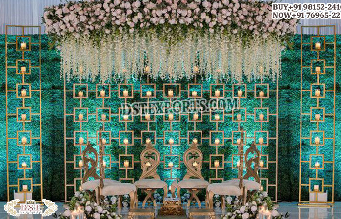 Stunning Indian Decor Candle Wall Wedding Stage