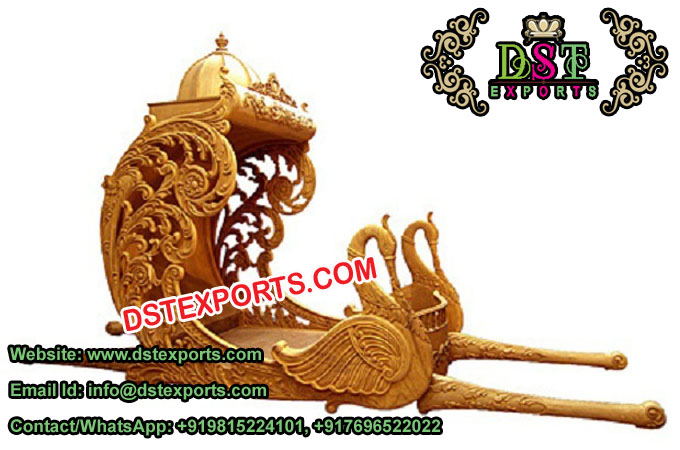 Wedding Wooden Golden Peacock Doli/Palki