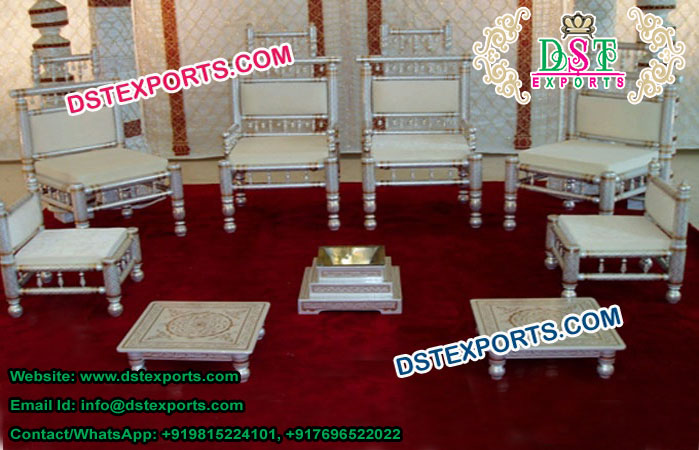 Indian Wedding Mandap Sankheda Chair Set