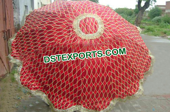 Wedding Red Embroidered Umbrella