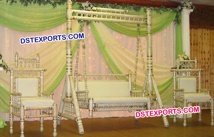 Wedding Wooden Sankheda Swing Set