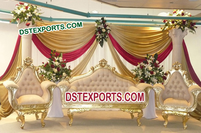 Indian Wedding Golden Sofa Set