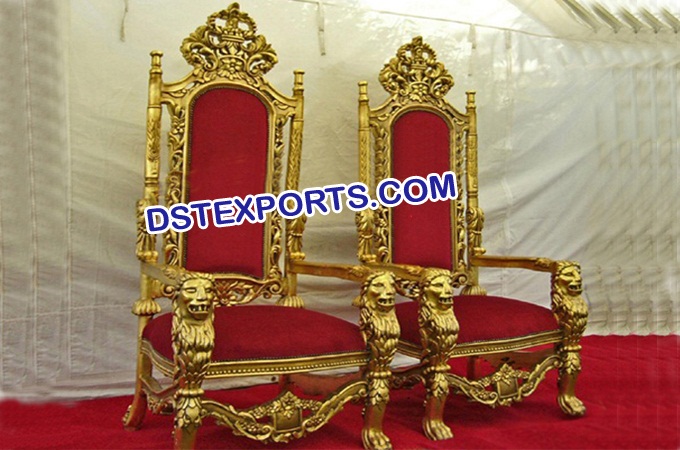 Shadi Stage Golden Chair Set