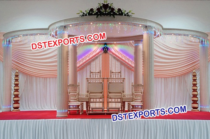 Latest Wedding White Fiber Mandap