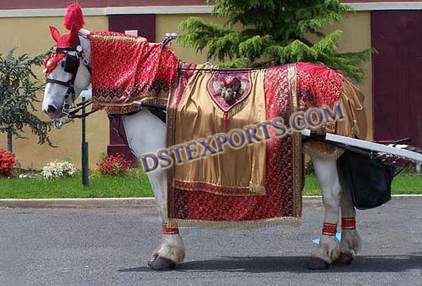 WEDDING RED DESIGNER HORSE COSTUME