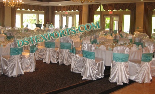 WEDDING HALL SILVER CHAIR COVER
