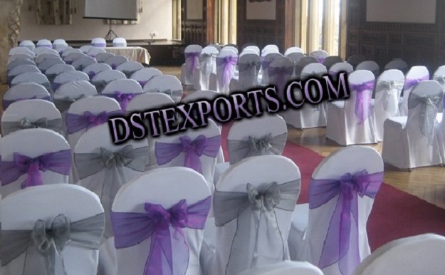 WEDDING WHITE CHAIR COVER WITH TISSUE SASHAS