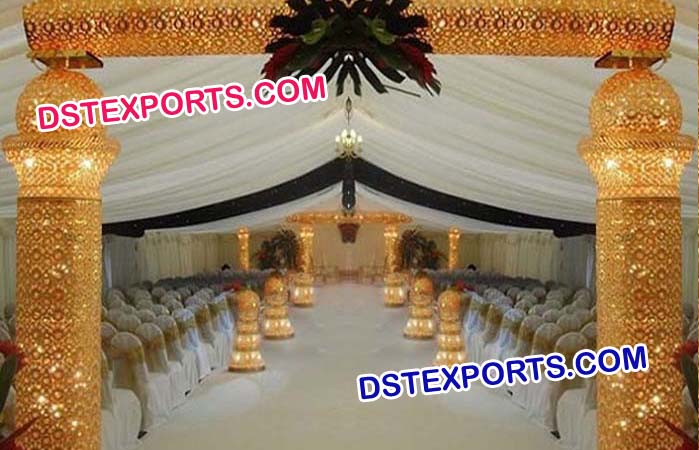 Wedding Gold Crystal Crown Wedding Gate