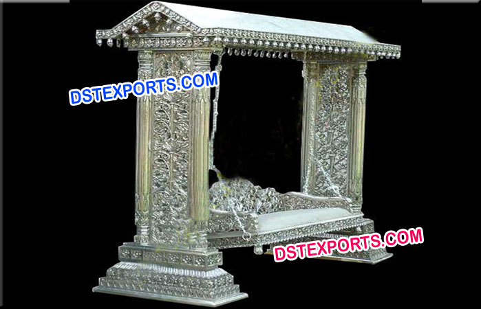 Wedding White Silver Metal Jhula