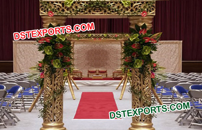 Wedding Golden Carved Jali Welcome Gate