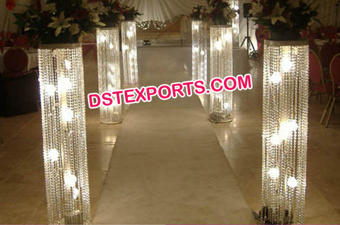 Wedding Lighted Crystal Aisleway Pillar