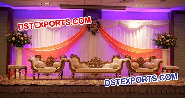 Asian Wedding Heavy Carved Sofa Set