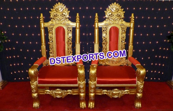 Wedding Gold Bride Groom Chairs