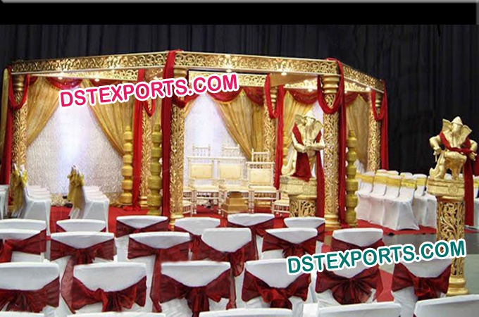 Wedding Hexagon Golden Zali Mandap