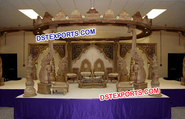 Wedding Wooden Elephant Mandap