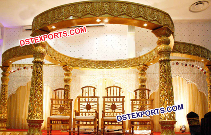 Indian Wedding Golden Designer Mandap