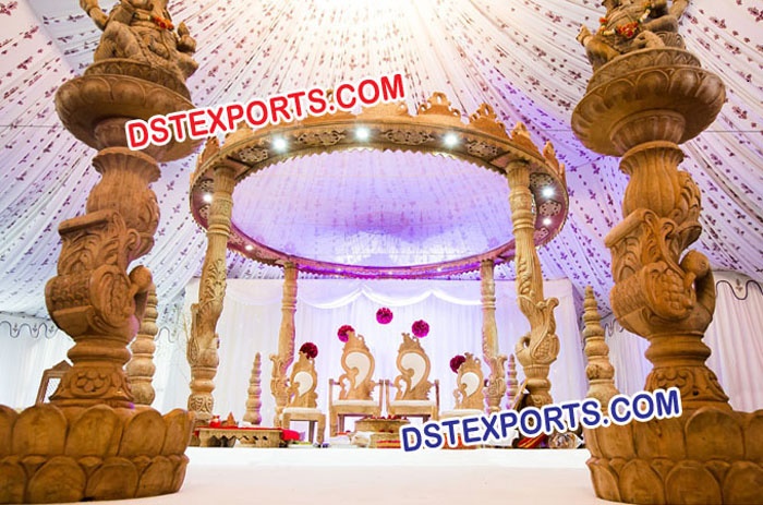 Indian Wedding Wooden Swan Mandap