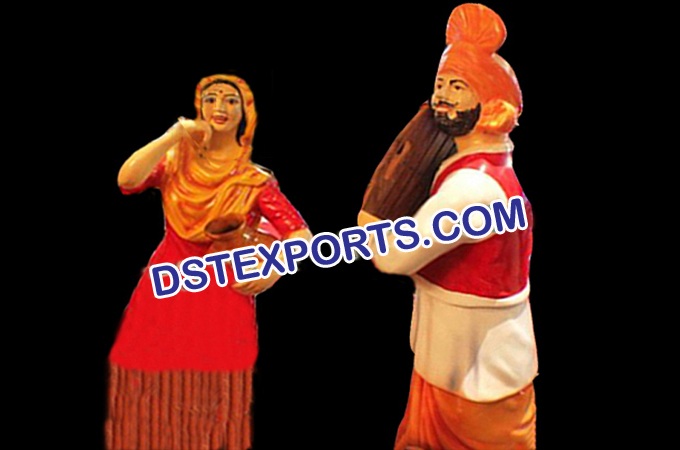 FRP Punjabi Dancing Couple Statue