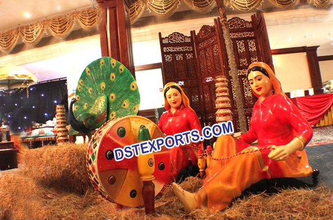 Punjabi Village Theme Wedding Statue
