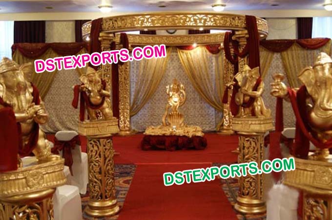 Wedding Golden Carving Mandaps