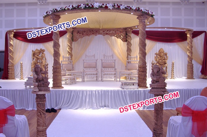 Indian Wedding Carved Mandap