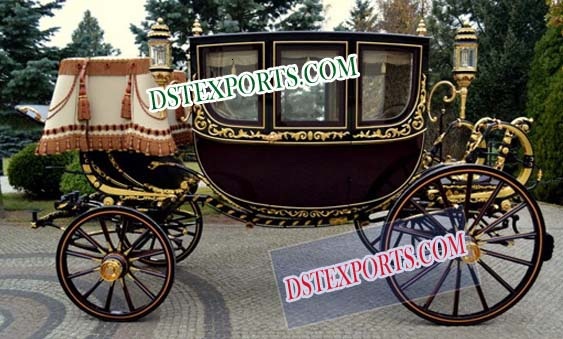 ROYAL BLACK GOLD HORSE CARRIAGE