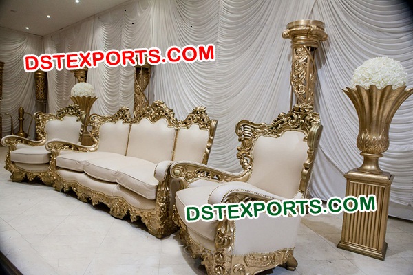 Nawab Walima Stage Furniture/New Gold Plated Sofa