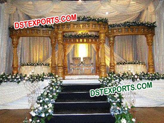 South Indian Wedding Gold Mandap Set