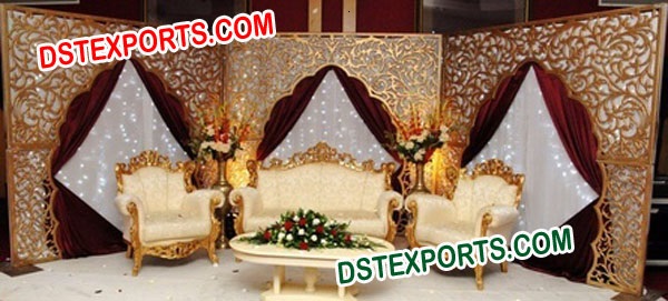 MUSLIM WEDDING GOLDEN BACKDROP SCREENS