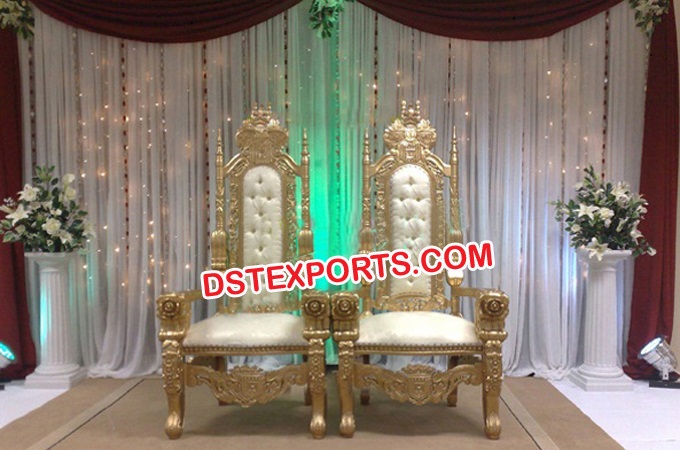 Wedding Golden Bride Groom Chair