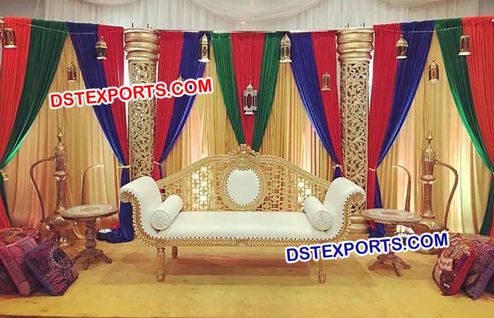 Muslim Wedding Golden Sofa