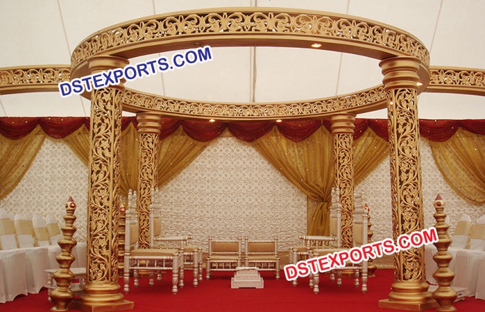 Golden Jali Wedding Mandap