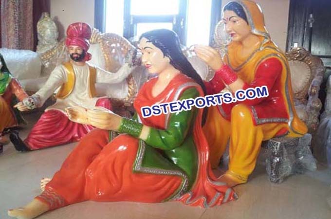 Punjabi Welcome Fiber statues