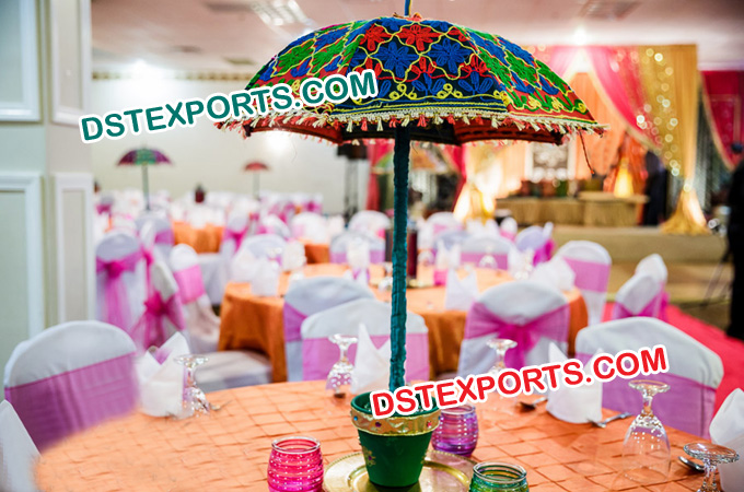 Indian Wedding Table Decoration Umbrella