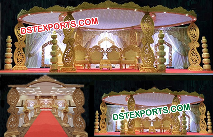 Paisley Style Wooden Hand Carved Mandap