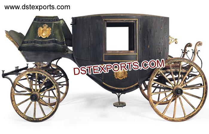 Black Covered Horse Drawn Carriage Buggy