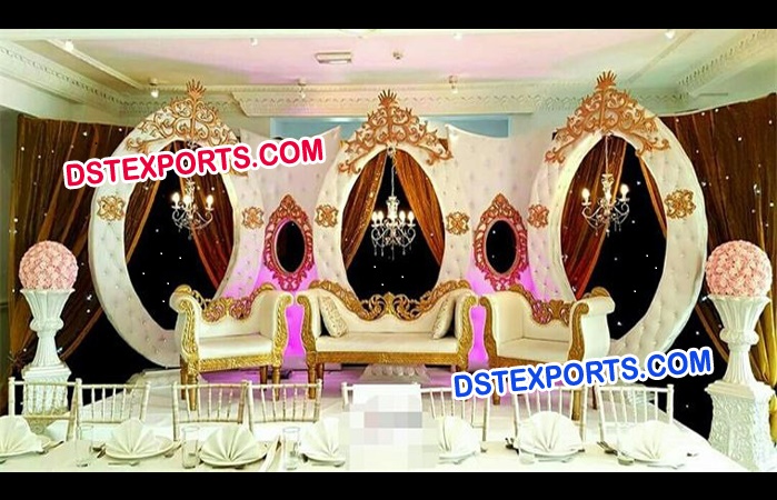 Unusual Leather Oval Wedding Stage Backdrop Frames
